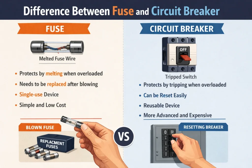 Difference Between Fuse and Circuit Breaker Explained for Safety