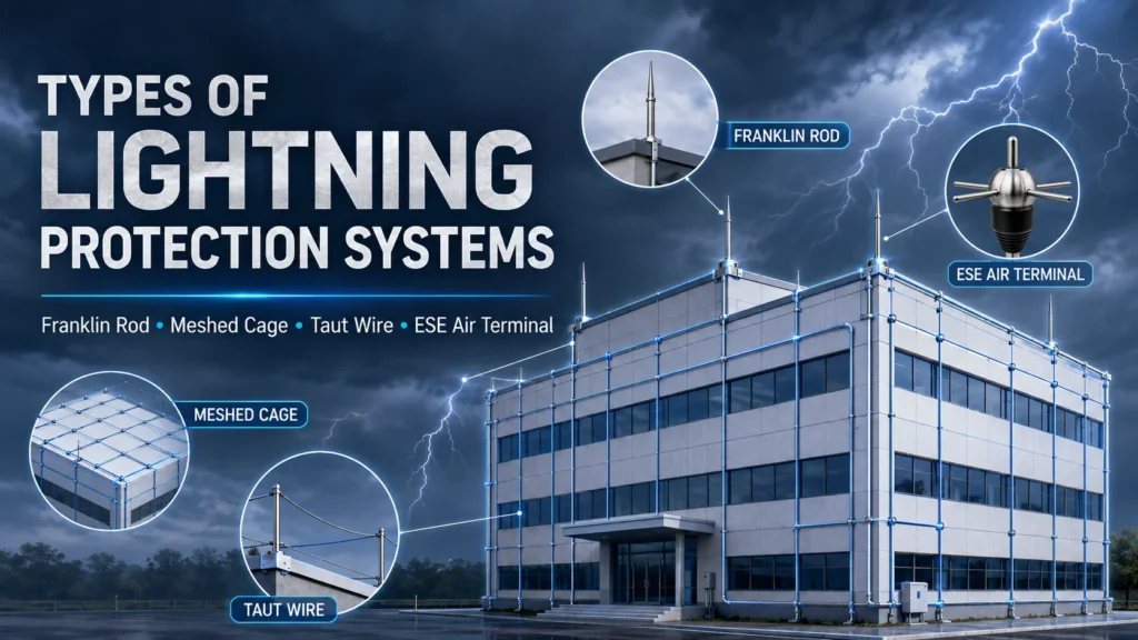 What are the different types of lightning protection systems?