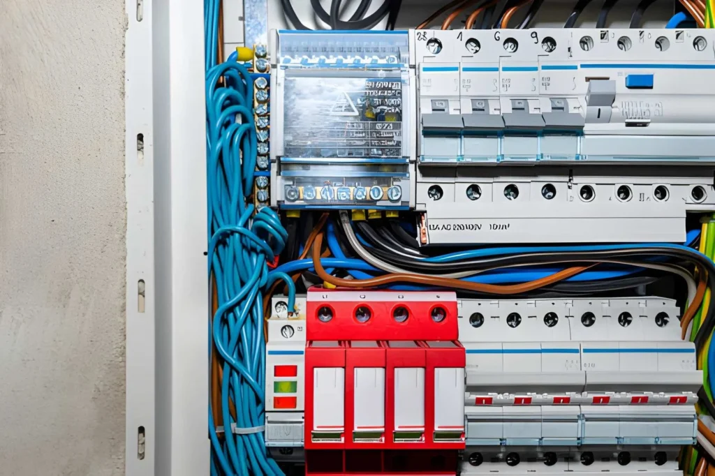Surge arrester used to protect the electrical system in the building during electrical discharges
