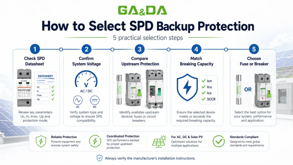 how to select spd backup protection