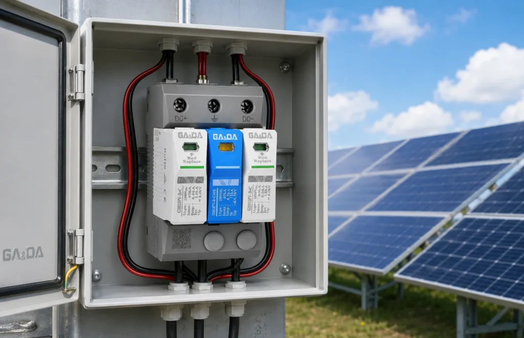 solar pv combiner box with dc surge protection