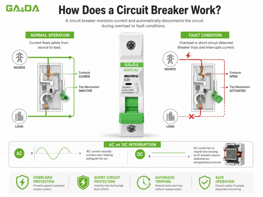 circuit breaker working principle diagram