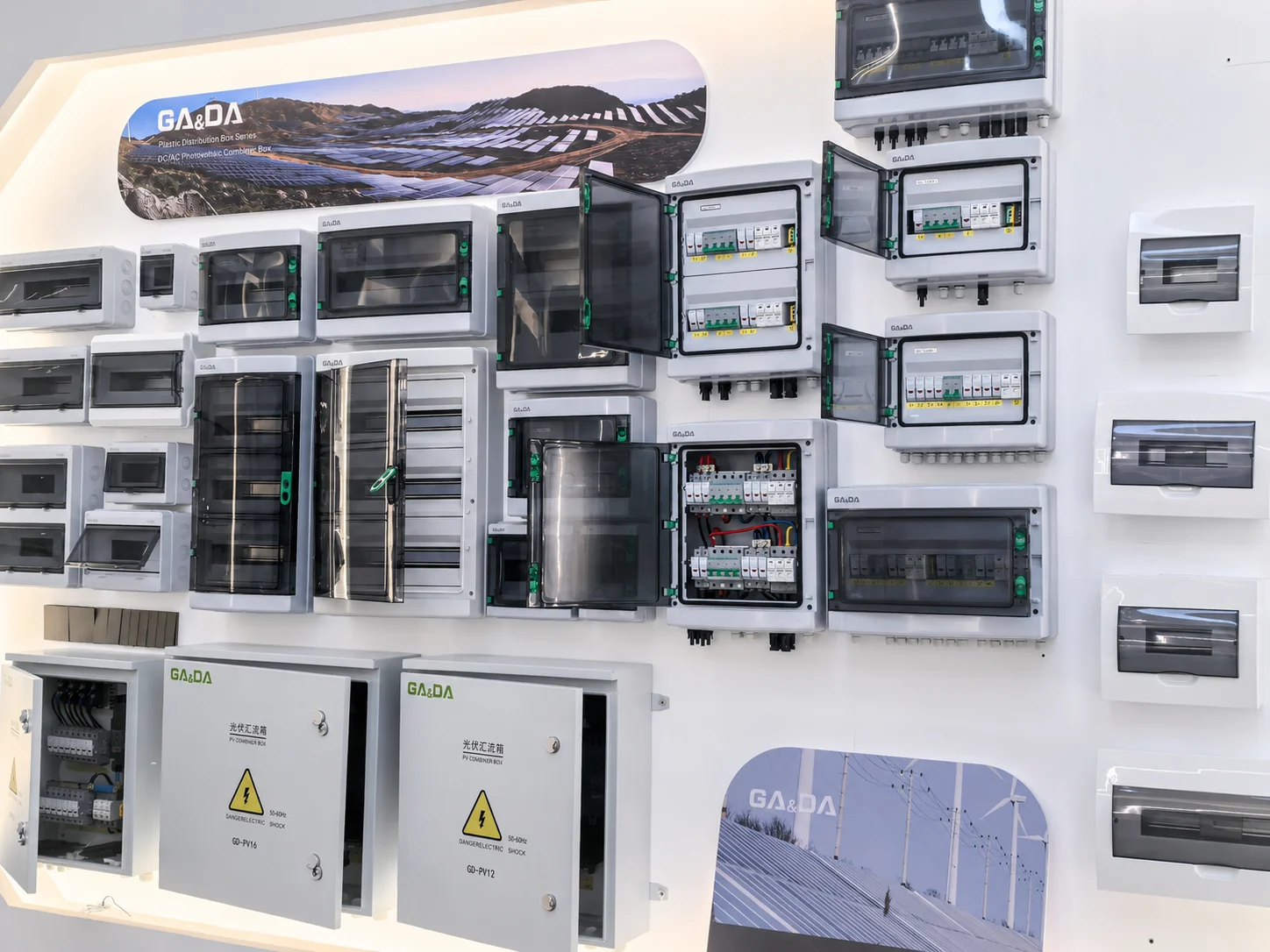 GA&DA showroom displaying circuit breakers and electrical protection solutions