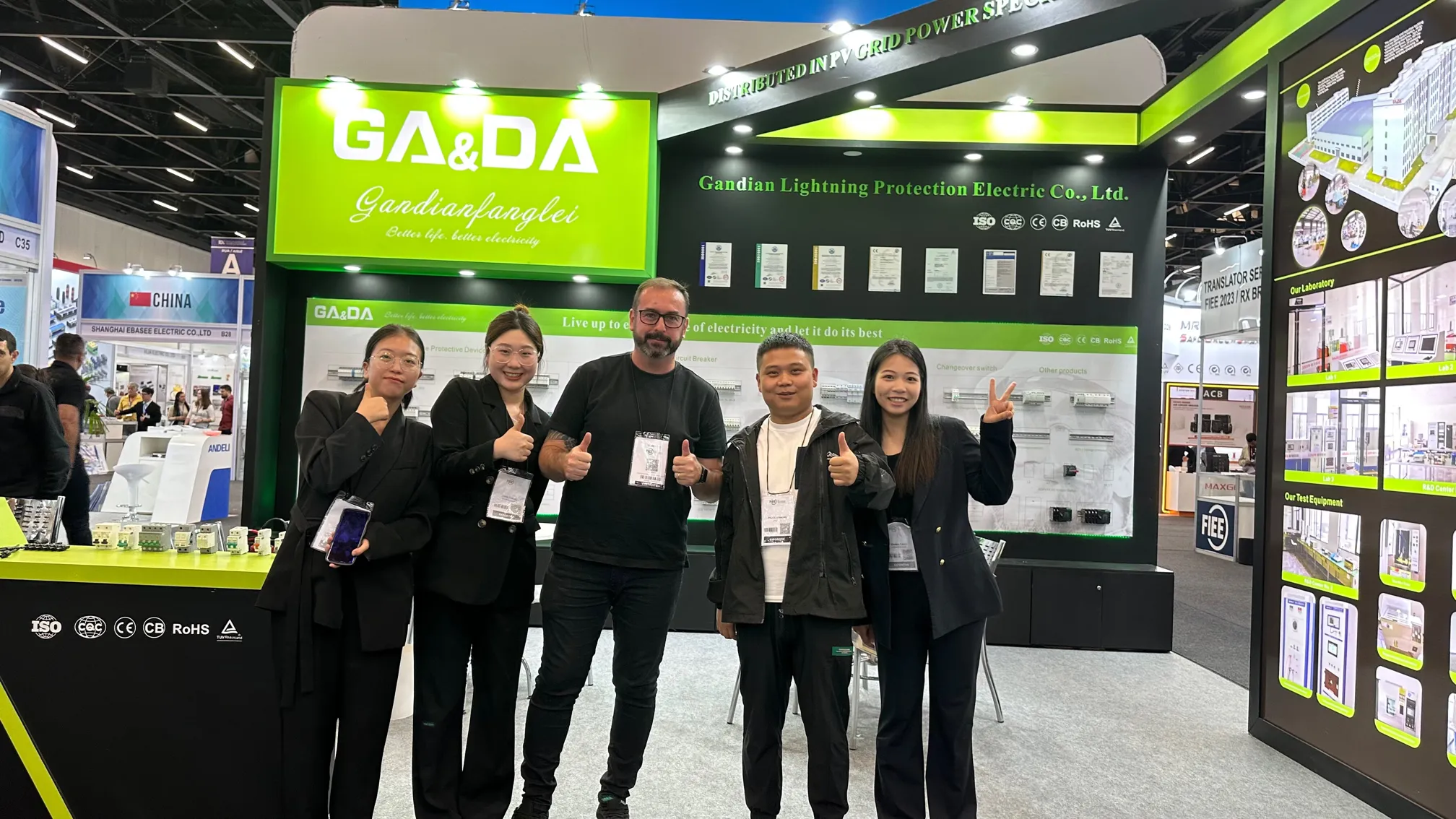 GA&DA team meeting an international customer at an SPD exhibition