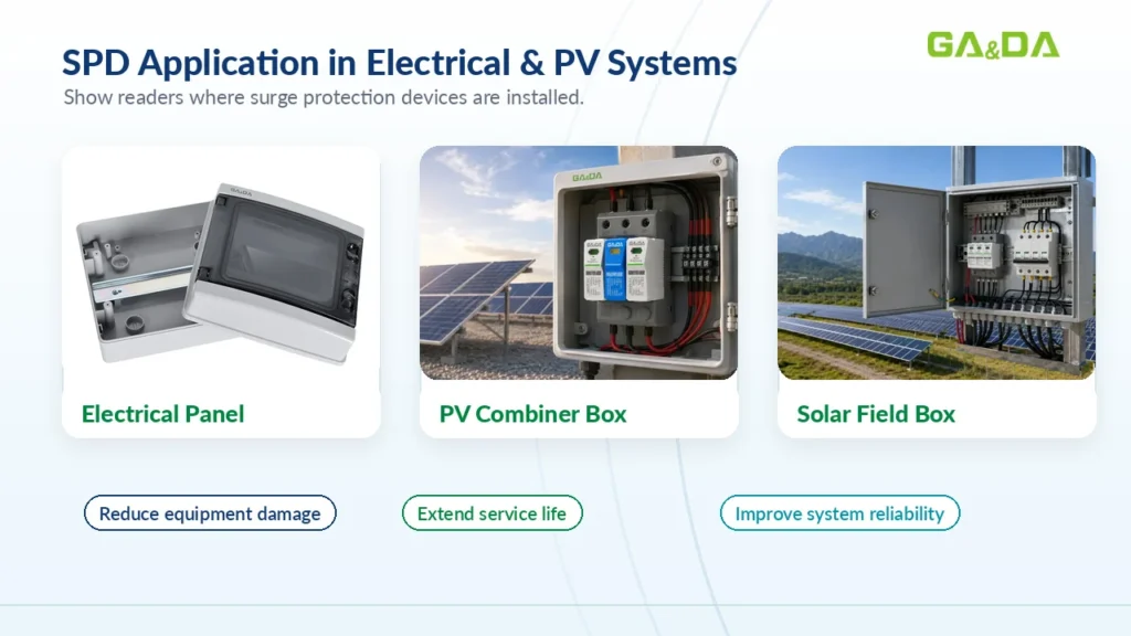 spd installed in pv combiner box application