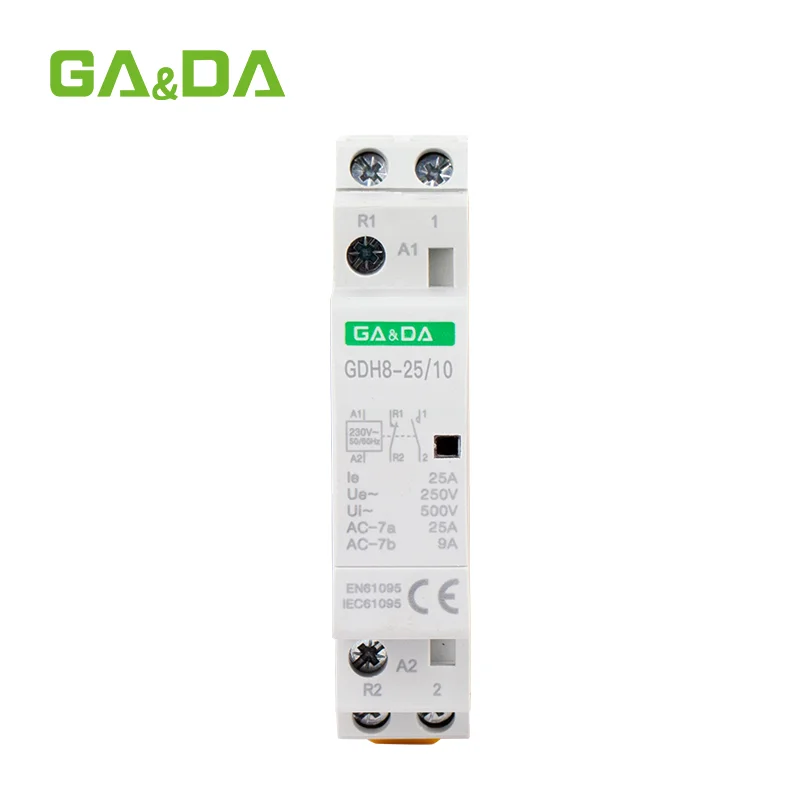 GA&DA GDH8-25 25A Modular AC Contactor 1P 2P 3P 4P DIN Rail Supplier