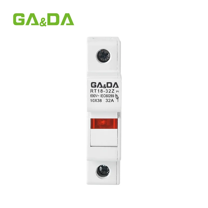 GA&DA RT18-32 32A 10x38mm Cylindrical Fuse Holder 1P 2P 3P 4P DIN Rail Manufacturer