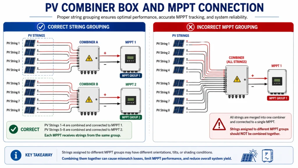 pv combiner box mppt connection