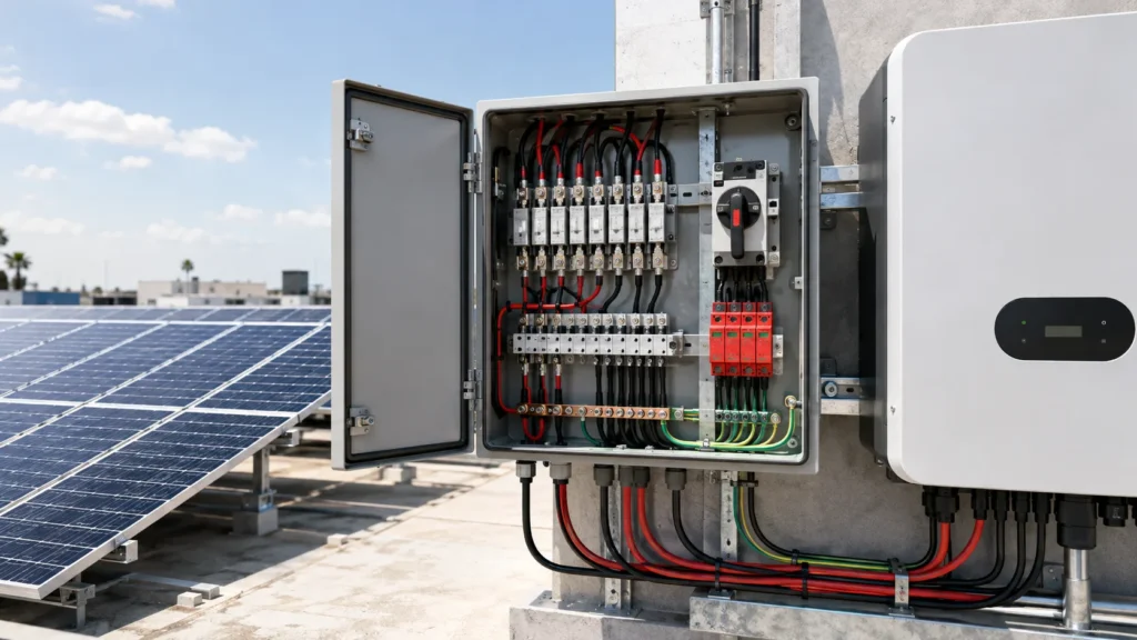 Solar Combiner Box Wiring Diagram: How to Connect PV Strings, Fuses, SPD and Inverter