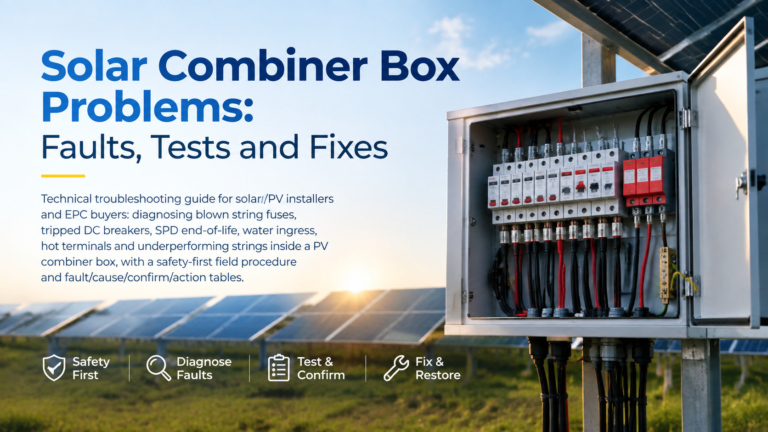 Solar Combiner Box Problems: Faults, Tests and Fixes