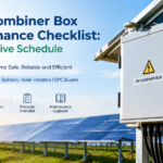 Solar combiner box maintenance checklist cover: preventive maintenance schedule and inspection points for a PV combiner box