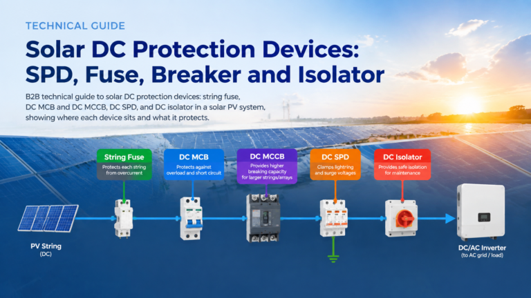 Solar DC Protection Devices: SPD, Fuse, Breaker and Isolator