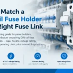 Matching a DIN rail fuse holder to the right fuse link by size, voltage, current and class